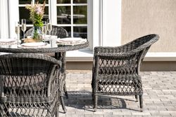"Дольче" обеденная группа из искусственного ротанга, цвет графит