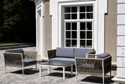 "Касабланка" лаунж-зона плетеная из роупа 4-местная, цвет серый