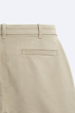 ZARA ШОРТЫ ЧИНОС ИЗ РЕЛЬЕФНОЙ ТКАНИ, БЕЖЕВЫЙ