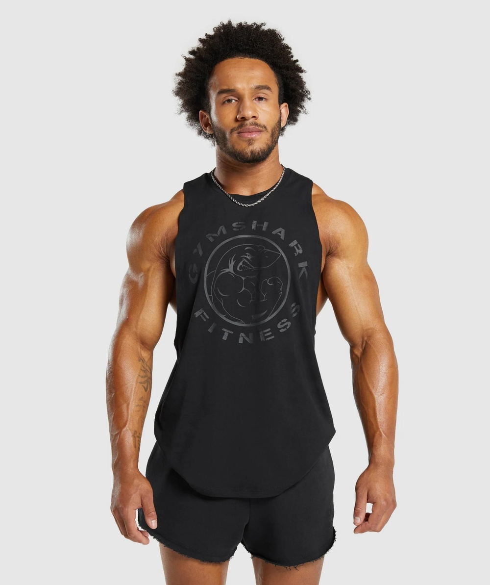 Майка GYMSHARK Legacy Drop Arm Tank Black