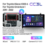 Teyes CC3L 9"для Toyota Hiace 2019+