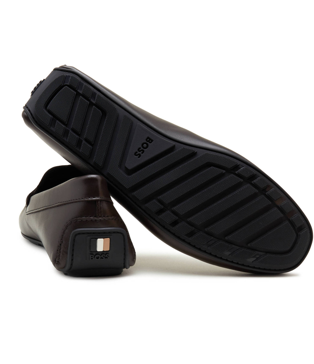 Кожаные мокасины noel_mocc_ltlg BOSS BLACK - коричневый(50511703)