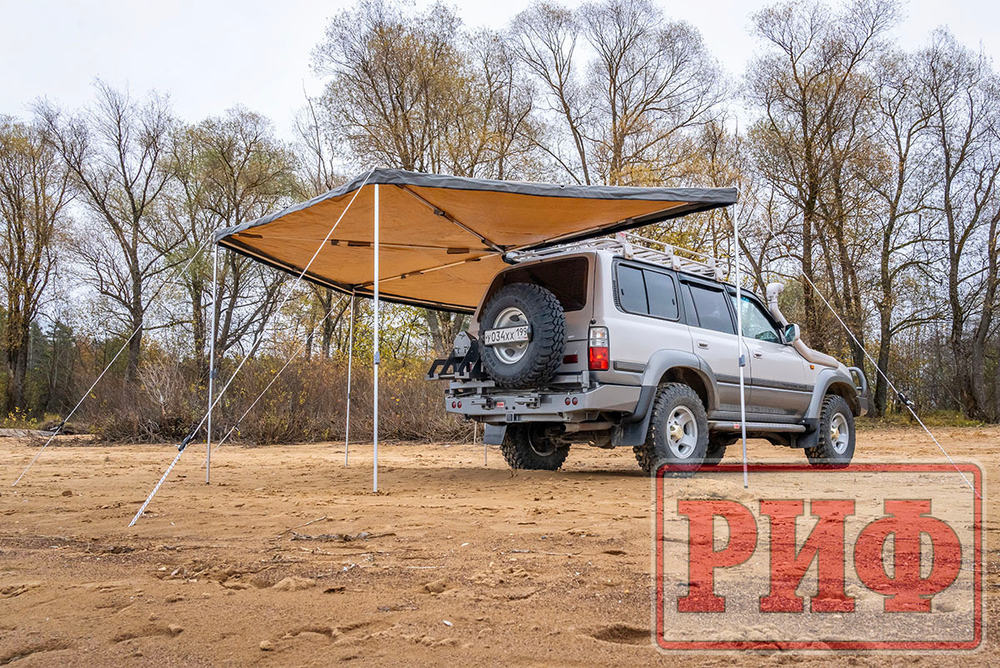 Маркиза автомобильная комбинированная (прямоугольная с веерной частью) 2,0х2,0 м (левая) РИФ