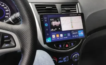 Магнитола для Hyundai Solaris 1 2010-2016 (рамка серебристо-черная тип 3) - Teyes CC4-PRO монитор 9.5" 2K QLED на Android 13, Snapdragon 778G, AI, CarPlay, DSP, 4G SIM-слот