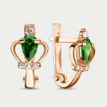 Серьги детские с фианитами из розового золота 585 пробы (арт. 73204)