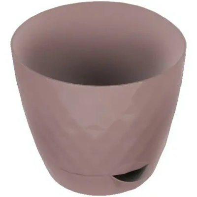 Горшок для цветов пластиковый 1,5л d-14см «Румба» с поддоном мокко