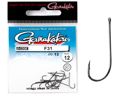 Крючки Gamakatsu F31 NEW LABEL HOOKS BLACK разм. 12 13шт.