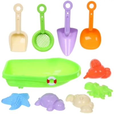 Набор для игры в песочнице «Лодочка», 24*15*7 см, 10 предметов, микс