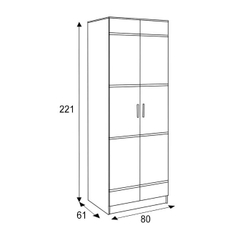 Шкаф 2-х дверный Сакура, венге/лоредо