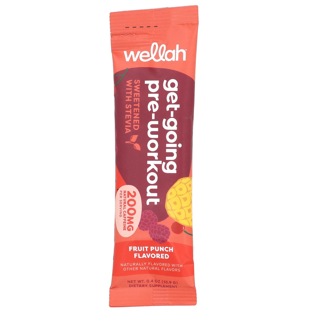 Wellah, Get-Going Pre-Workout, Fruit Punch, 20 пакетиков по 10,9 г (0,4 унции)