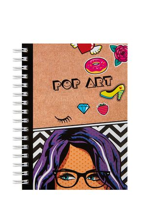 Записная книжка А6 80л. на гребне BG "Pop art"- 3