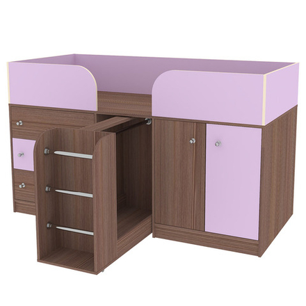 Кровать-чердак КарИВи Малыш 4 Бодего Темный Ирис