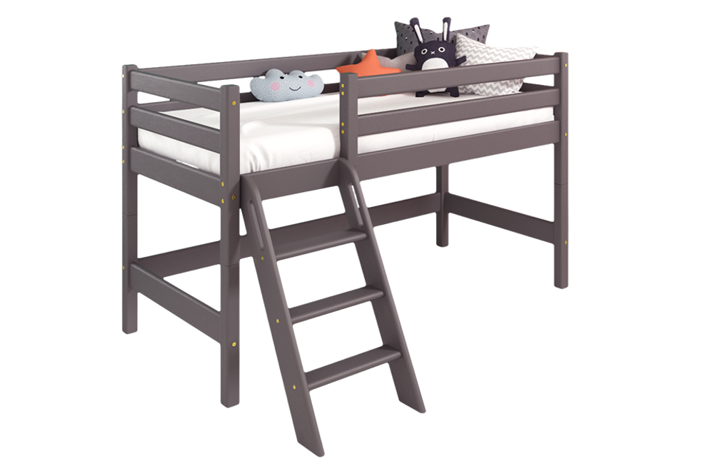 Вариант 12 Низкая кровать"Соня" с наклонной лестницей Лаванда