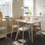 Стол и 4 стула -  LISABO IKEA/ ЛИСАБО ИКЕА, 140х78 см , под беленый дуб