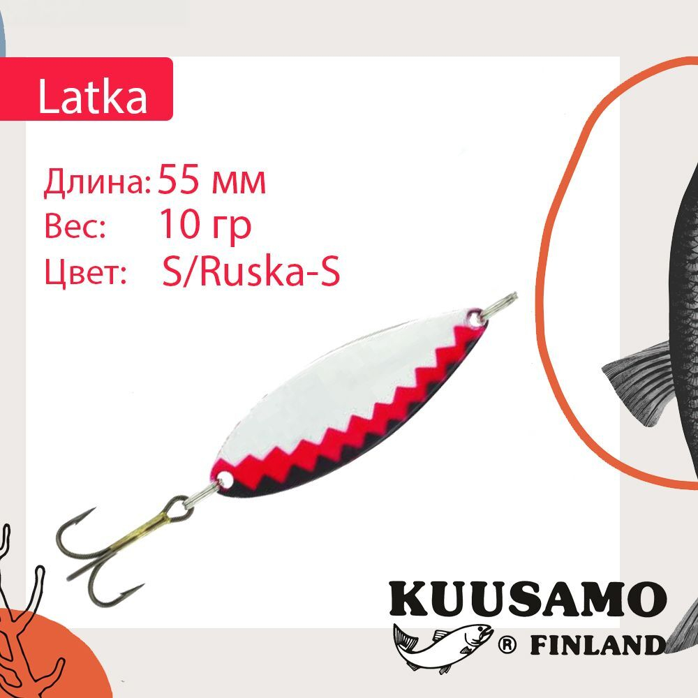 Блесна колебалка Kuusamo Latka 70/14 BLU/R-S