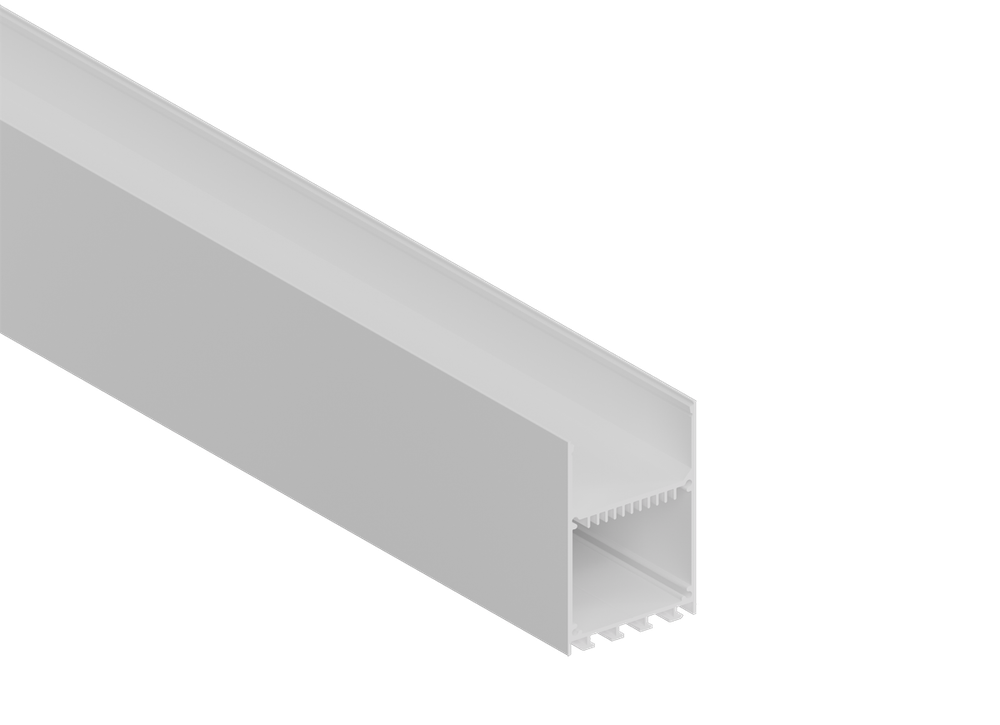 Накладной/подвесной алюминиевый профиль,  50х73, 5х2000. Цвет: Белый матовый,  RAL9003, серия:DN8HF