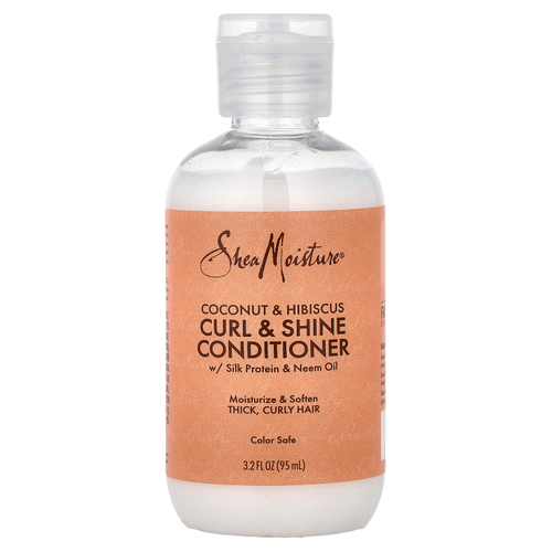 SheaMoisture, Curl & Shine, кондиционер для волос, с кокосом и гибискусом, для густых, вьющихся волос, 95 мл (3,2 жидк. унции)