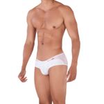 Мужские трусы брифы белые с прозрачной вставкой сзади Pikante LEONIDAS BRIEF 034201