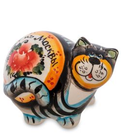 ГЛ- 366 Фигурка «Кот-Колобок» цв. (Гжельский фарфор)