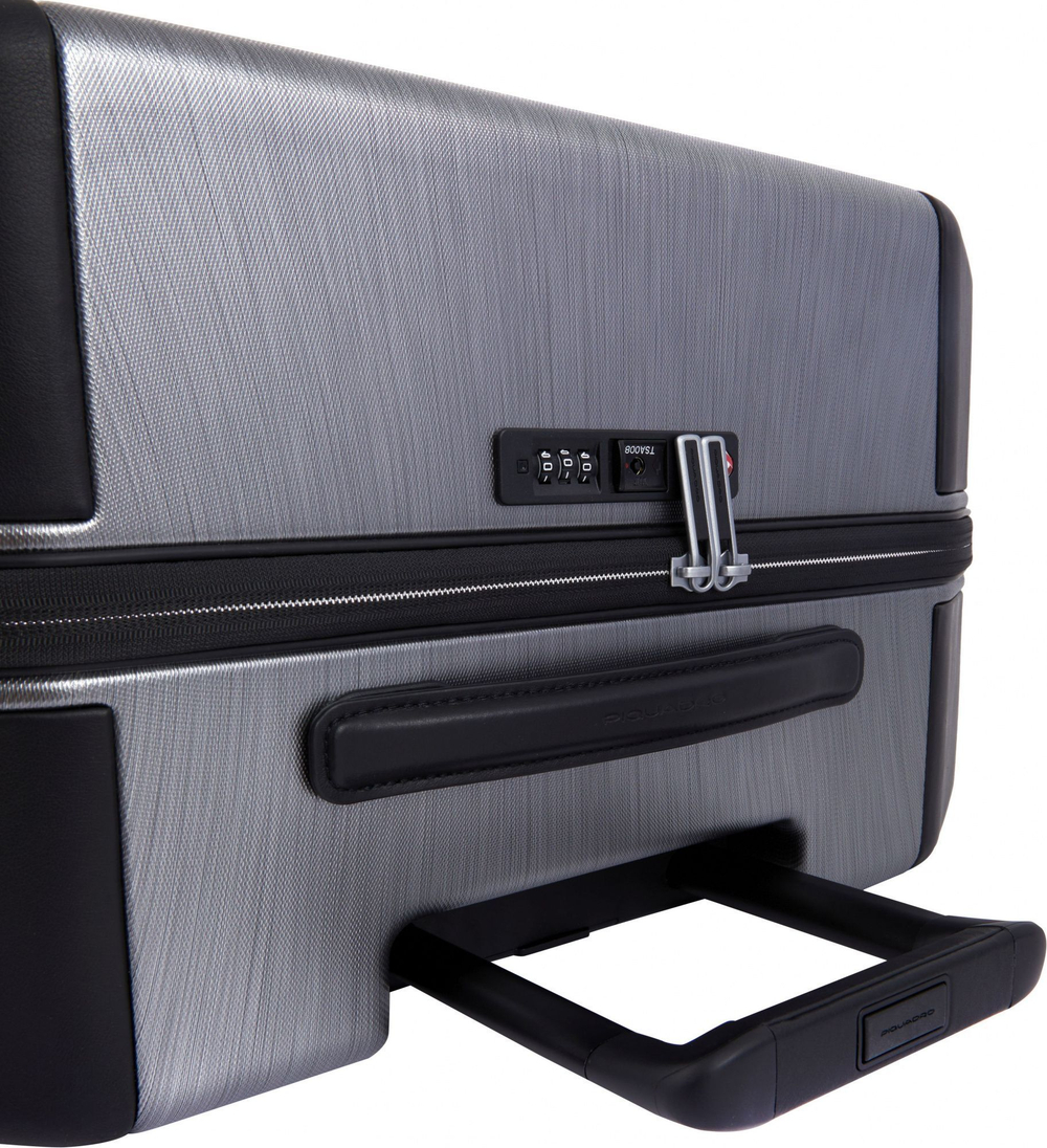 Чемодан Piquadro PQ LIGHT PREMIUM (BV4428PQLP/GRN) 51x75x28см 89л. поликарбонат/алюм./натур.кожа сер