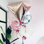 Шар А 3D АЛМАЗ Б/РИС 17" Металлик Розовое золото  (БГ-19)