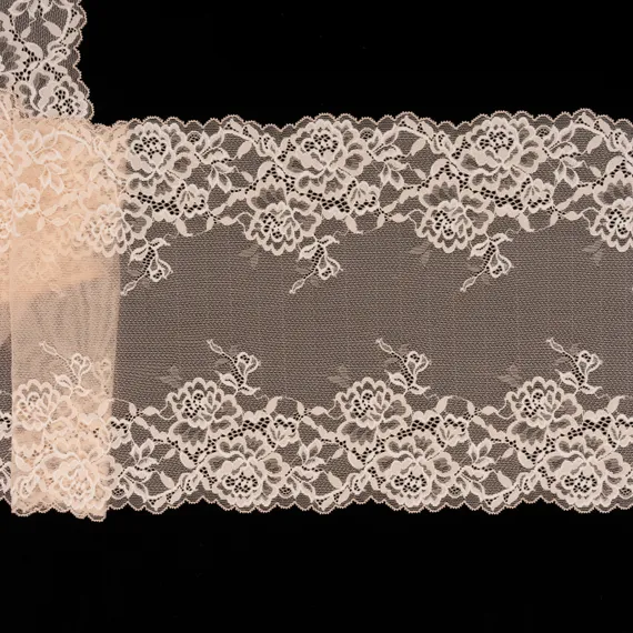 Кружево эластичное бежевое светлое 22 см