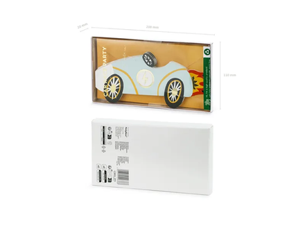 Пригласительные открытки в конвертах  "Гонки" 6 шт.