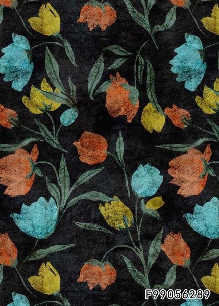 В ПУТИ, ЦВЕТОЧНОЕ ТРИО НА ГРАФИТОВОМ - 100% хлопок 1