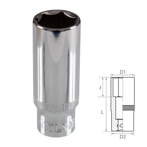 TOLSEN (TT16368) Головка торцевая глубокая шестигранная 3/8", 18 мм