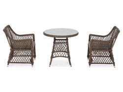 "Эспрессо-80 L" обеденная группа плетеная, цвет коричневый