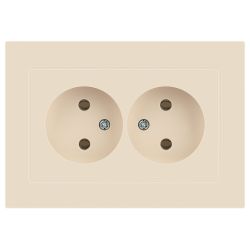 Розетка Intro Accent 6-204-02 двойная 2х2P 16А-250В IP20 СУ AL/CU слоновая кость