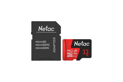 Карта памяти Netac MicroSD P500 Extreme Pro Class 10 UHS-I A1 V10 (100 Mb/s) + SD адаптер, 32GB
