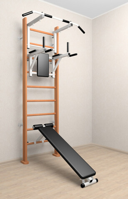 Деревянная шведская стенка Sv Sport 905о (Турник стандарт/Брусья/Скамья)