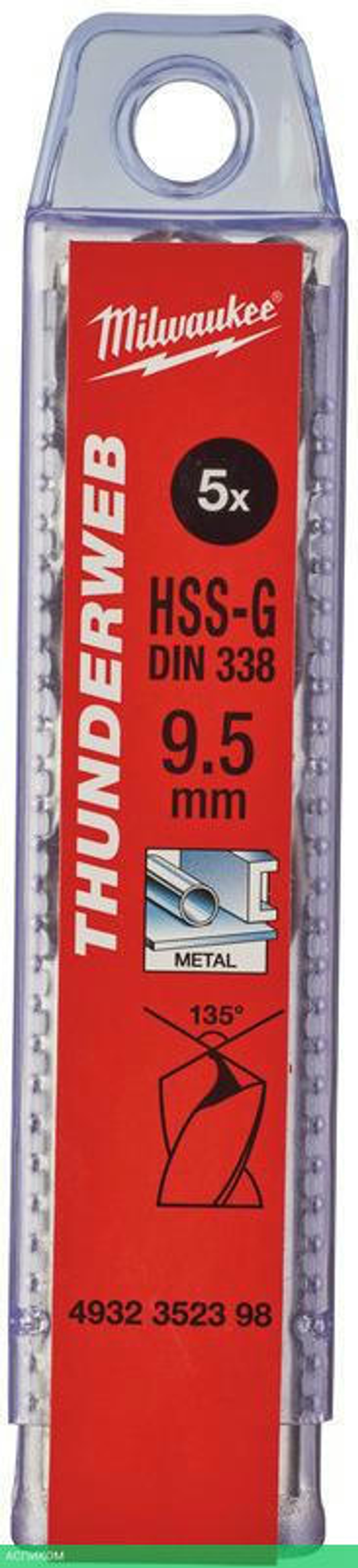 Сверло по металлу Milwaukee Thunderweb HSS-G 9.5x125мм 5шт (4932352398)
