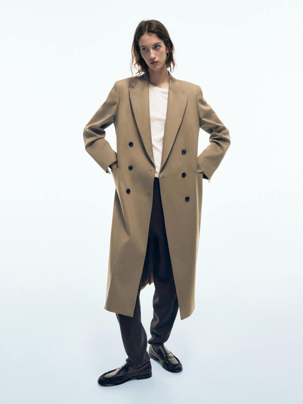 Massimo Dutti Лоферы из тисненой кожи, коричневый