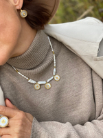 Колье Franck Herval, Ally, с жемчугом, костью и перламутром, FH22.2-15-63521 (золотистый)