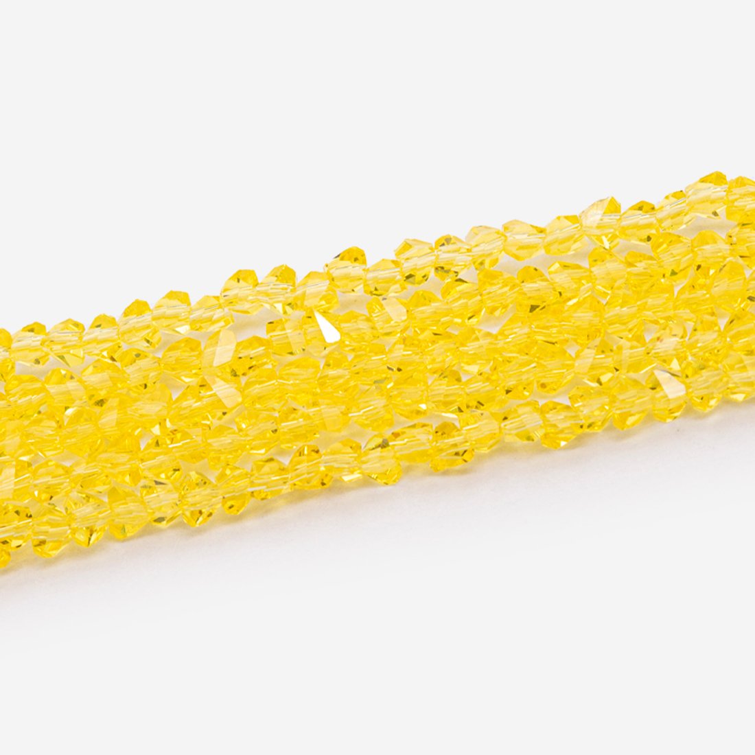 Хрустальные бусины в форме треугольника, оттенок "Желтый", 3*4мм