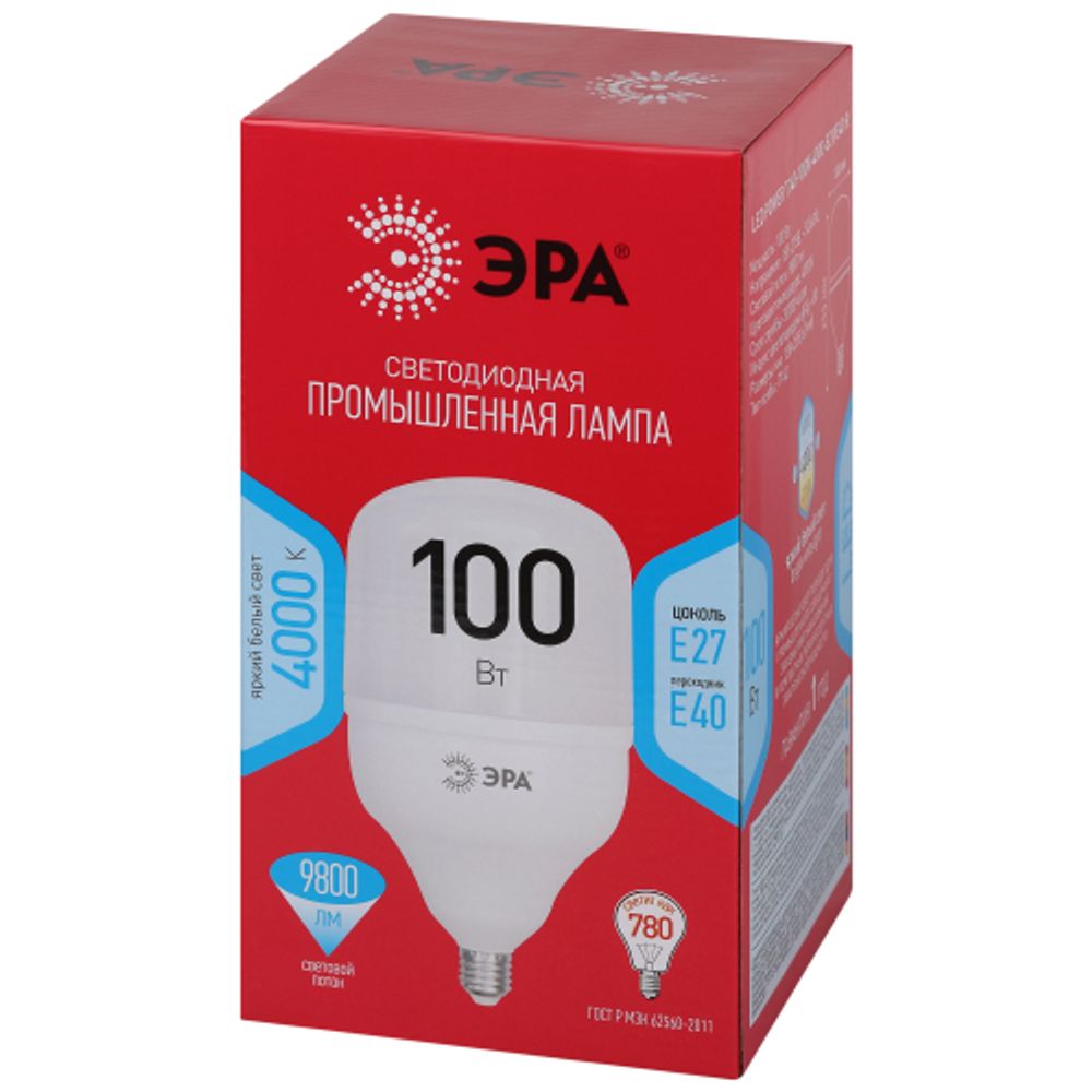 Лампа светодиодная ЭРА RED LINE LED POWER T140-100W-4000-E27/E40 R E27/E40 R 100 Вт колокол нейтральный белый свет | Лампы cветодиодные POWER