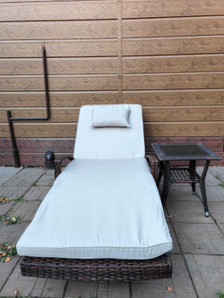 Комплект мебели из искусственного ротанга МАРА “MARA” Шоколад, шезлонг с подлокотниками и столик