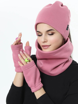 Шапка бини с начесом для хвоста, дред и кос