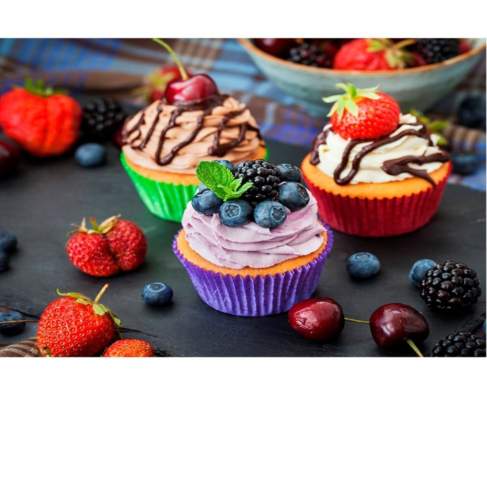 Алмазная мозаика Alingar, на подрамнике, с полным заполнением, (матов.), 40х50 см,19 цветов, "Пирожные"