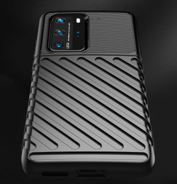 Мягкий защитный чехол на Huawei P40 Pro, черный цвет, серии Onyx от Caseport