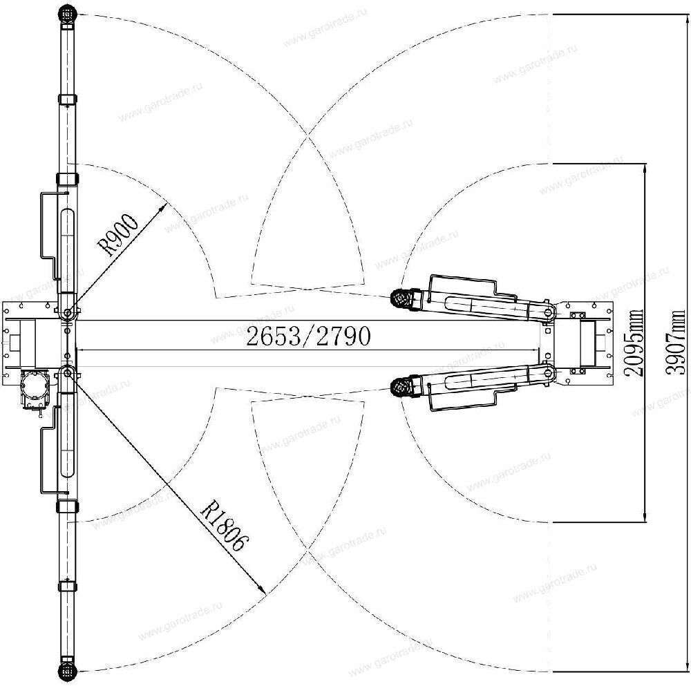 Двухстоечный подъемник 5.5 тонн A255M Atis (PEAK212)