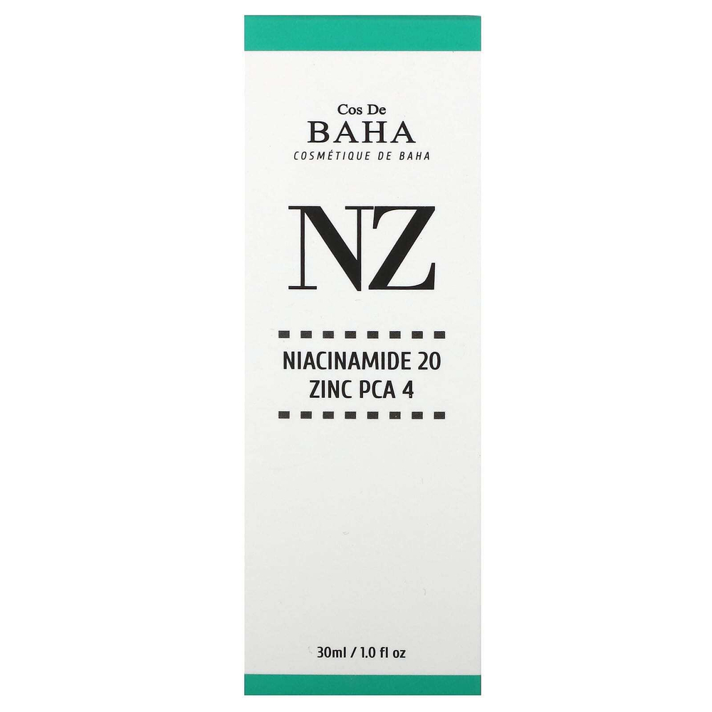 Cos De BAHA, NZ, никотинамид 20 и цинк PCA 4, 30 мл (1 жидк. унц.)