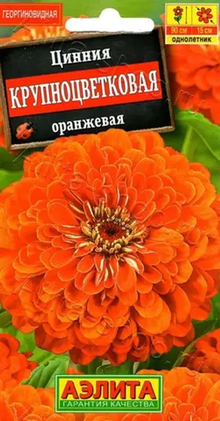 Цинния Крупноцветковая оранжевая 0,3г (Аэлита)