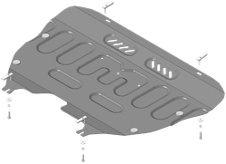 Защита стальная 2 мм двигателя и кпп для Ford Mondeo Motodor.70703