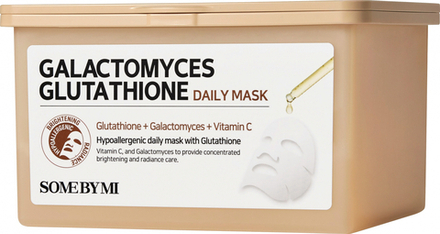 SOME BY MI GALACTOMYCES GLUTATHIONE DAILY MASK 30ea Ежедневная тканевая маска для лица с галактомисисом и глутатионом 30шт