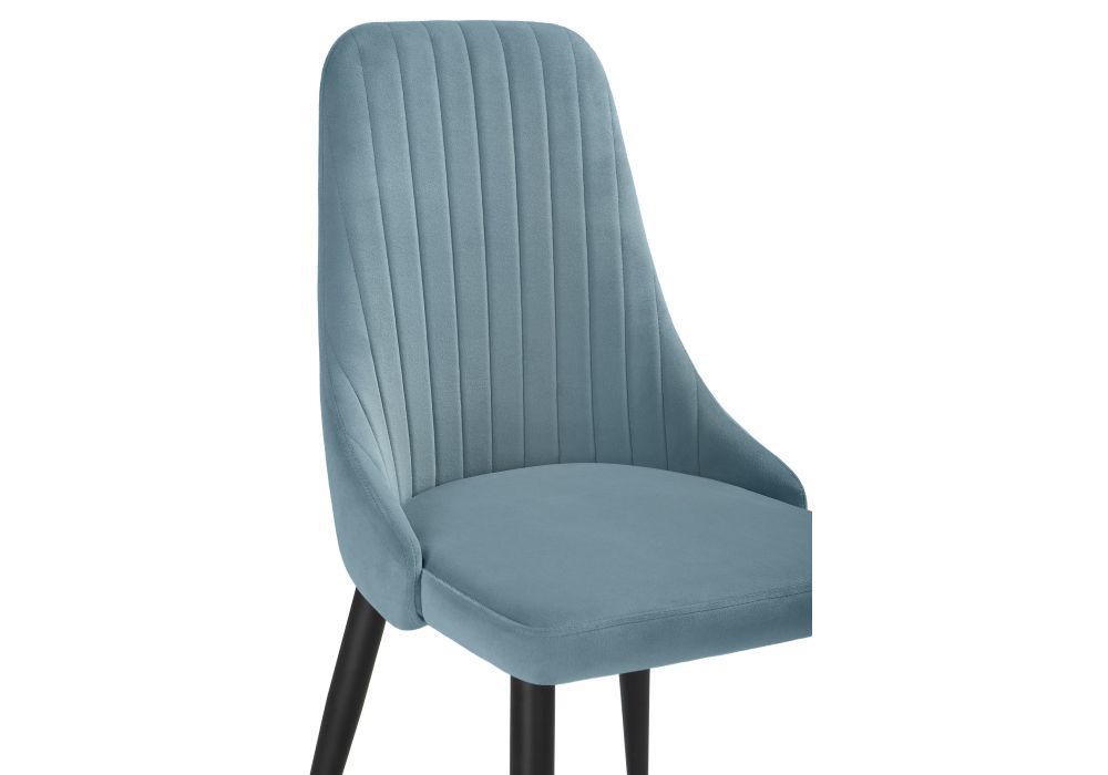 Стул на металлокаркасе Kora light blue / black