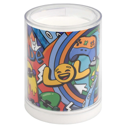 Подставка для канцелярских принадлежностей, арт.62680/ 24 КОТ НА БЕЛОМ (13,8х10х7 см, полипропилен, цвет: белый, шелкография в одну краску, 2 отделение (-ия), ПЭТ-пакет).