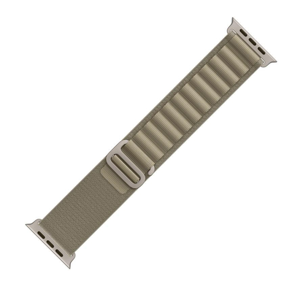 Браслет Apple Alpine Loop, оливковый со светлой пряжкой, для Apple Watch 44, 45, 46 мм, Ultra и Ultra 2 (дизайн 2023), Большой